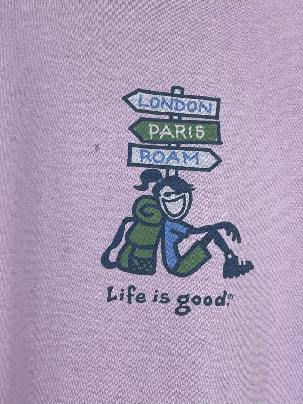 Life Is Good Women's 100% Cotton Travel Themed Long Sleeve Graphic Tee Size XL - Picture 3 of 13